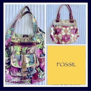 Fossil floral canvas bag key per 2 bags